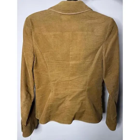 Vintage Cynthia Steffe Womens Tan Corduroy Blazer Matching Shorts Set - Size 2 - Picture 4 of 12